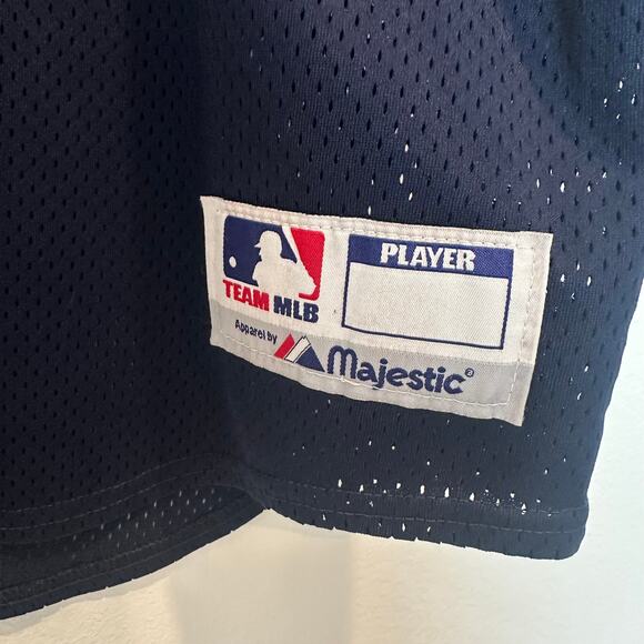 Vintage Majestic New York Yankees baseball button up blue white jersey XL - Picture 5 of 5